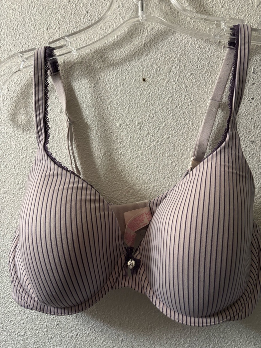 Victoria’s Secret Dark Light Lavender  Striped T-Shirt Bra 34D